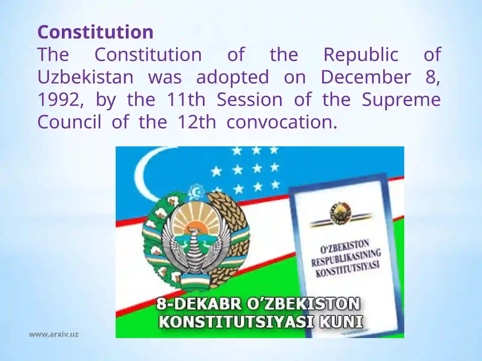 O'zbekiston Respublikasi Davlat gerbi va bayrog'i 3