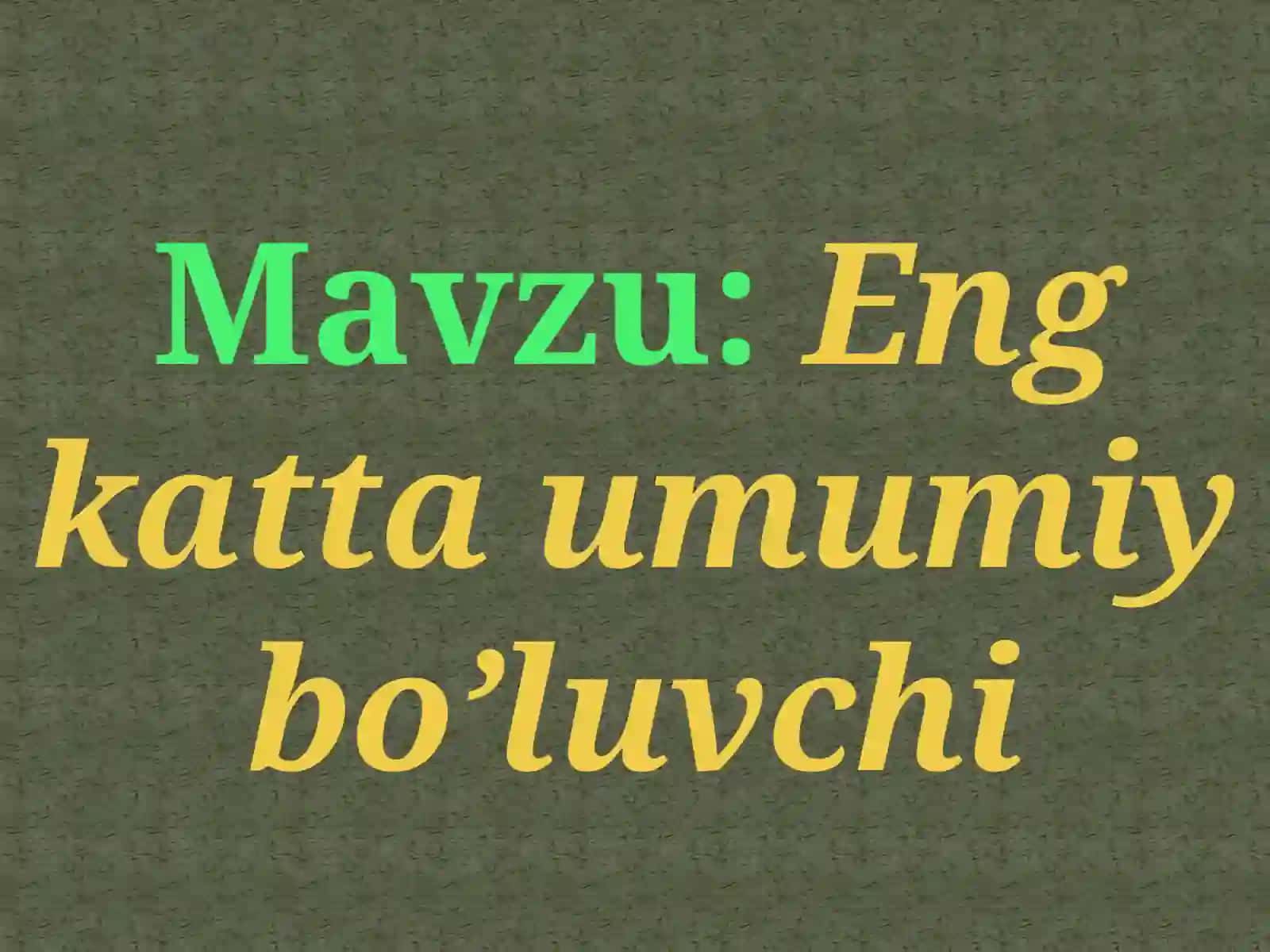 Eng katta umumiy bo'luvchi 3