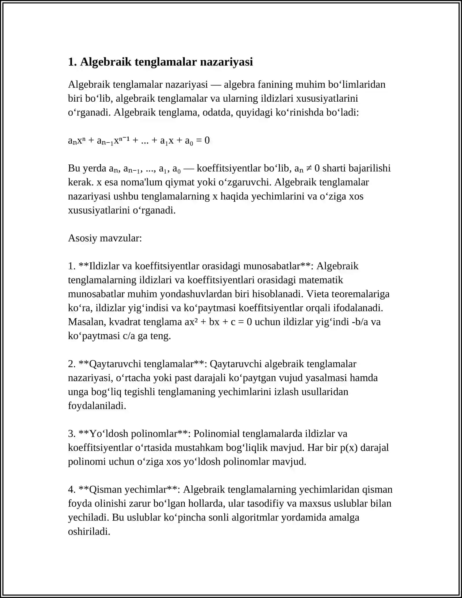 ALGEBRANING ASOSIY TEOREMASI 3