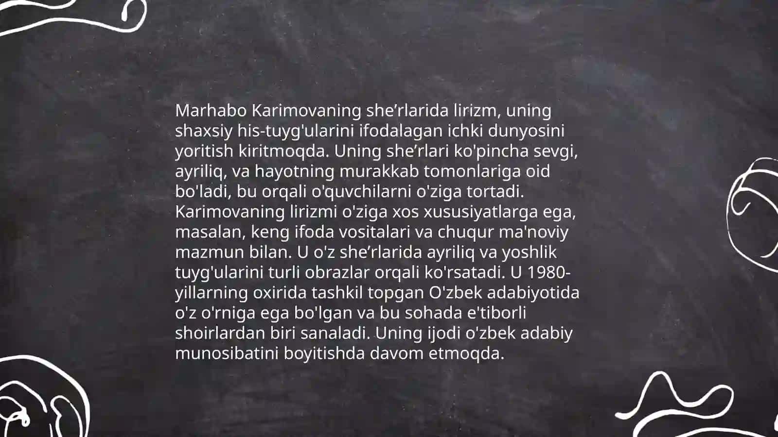 Marhabo Karimova sheʼrlaring oʼziha xos xususiyatlari 3
