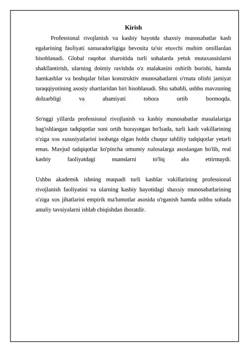 Professional rivojlanish va kasbiy hayotdagi munosabatlar( turli kasblar faoliyatini oʻrganish) 3