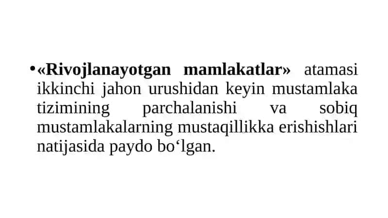Rivojlanayotgan mamlakatlar – xalqaro iqtisodiy munosabatlar tizimida 3