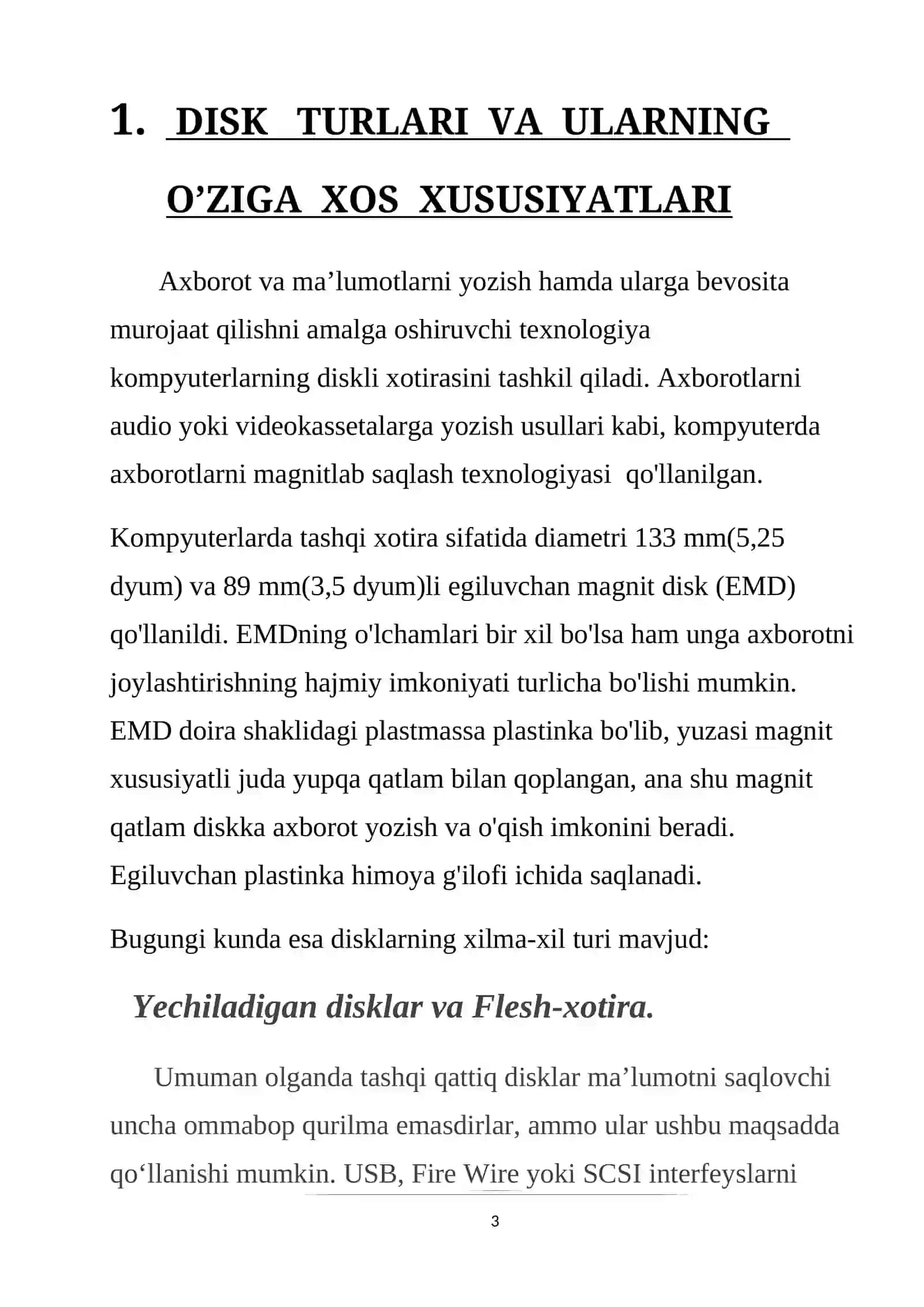 Disklar bilan ishlash. Disk turlari 3