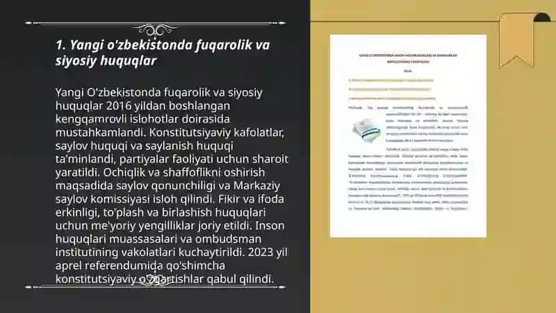 Yangi O'zbekistonda fuqarolik va siyosiy huquqlar 3
