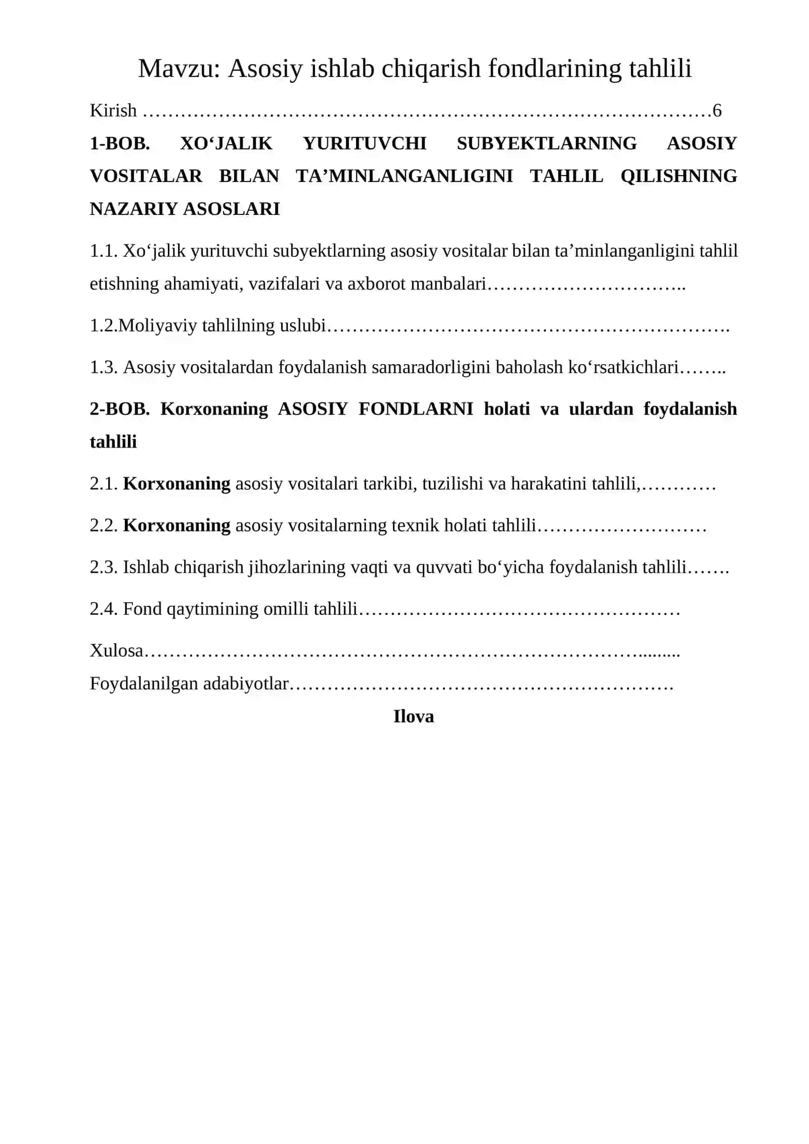 Korxonaning ishbilarmonlik va samaradorlik ko’rsatkichlari tahlili 3
