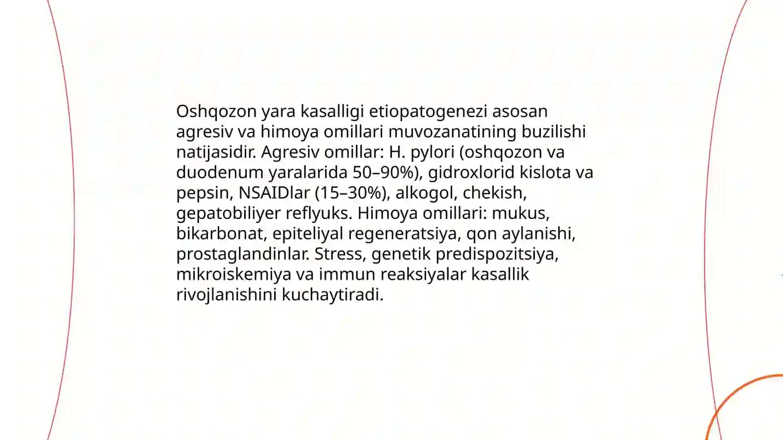 Oshqozon yara kasalligi etiopatogenezi 3