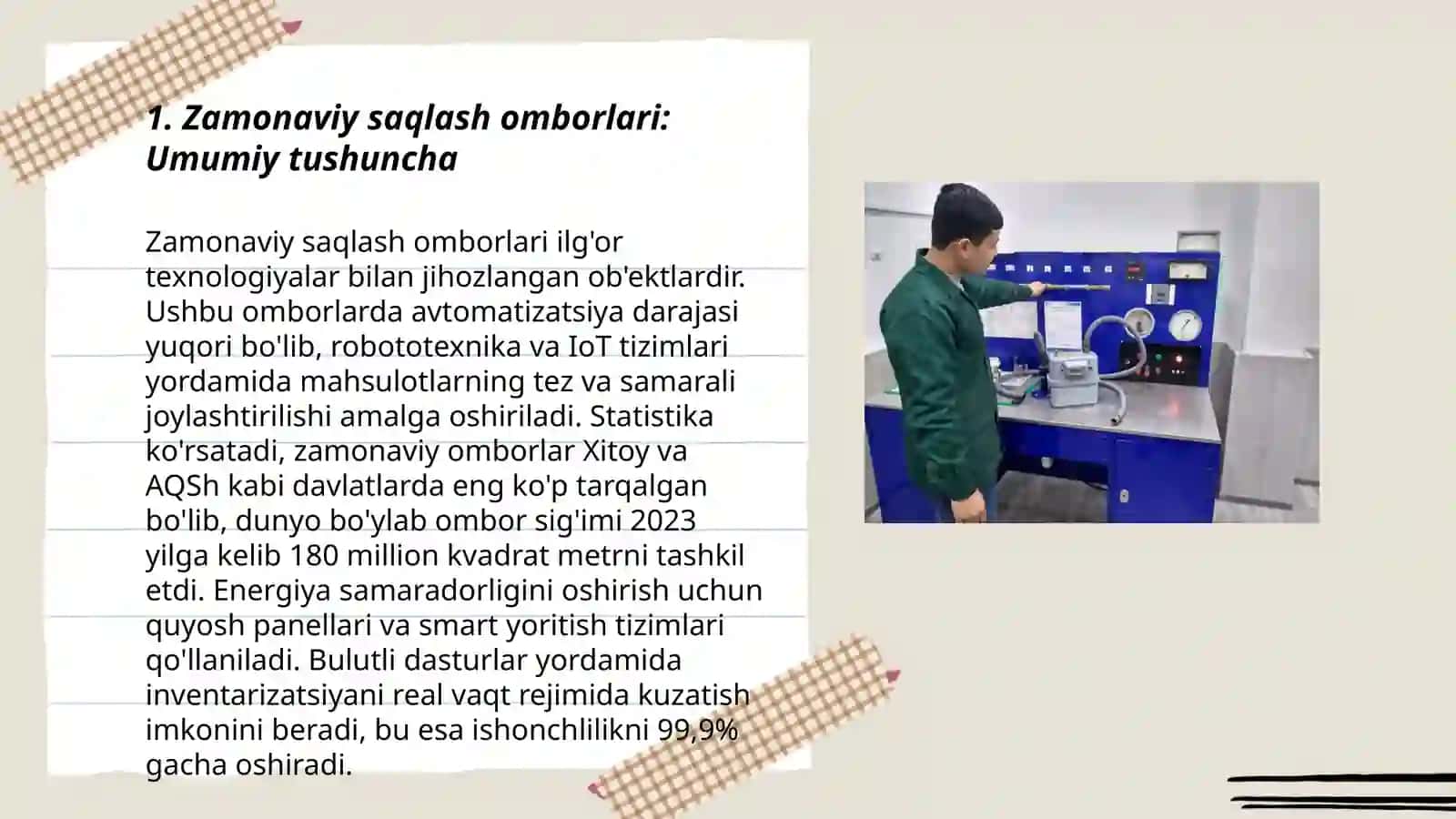 Zamonaviy saqlash omborlari turlari,tuzilishi va jihozlari 3