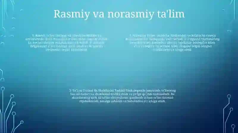 Ta'lim Turlari Va Shakllarini Tashkil Etish 3