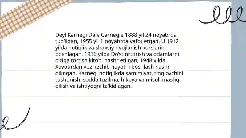 Deyl Karnegi va uning notiqlik sanʼati haqidagi qarashlari 3