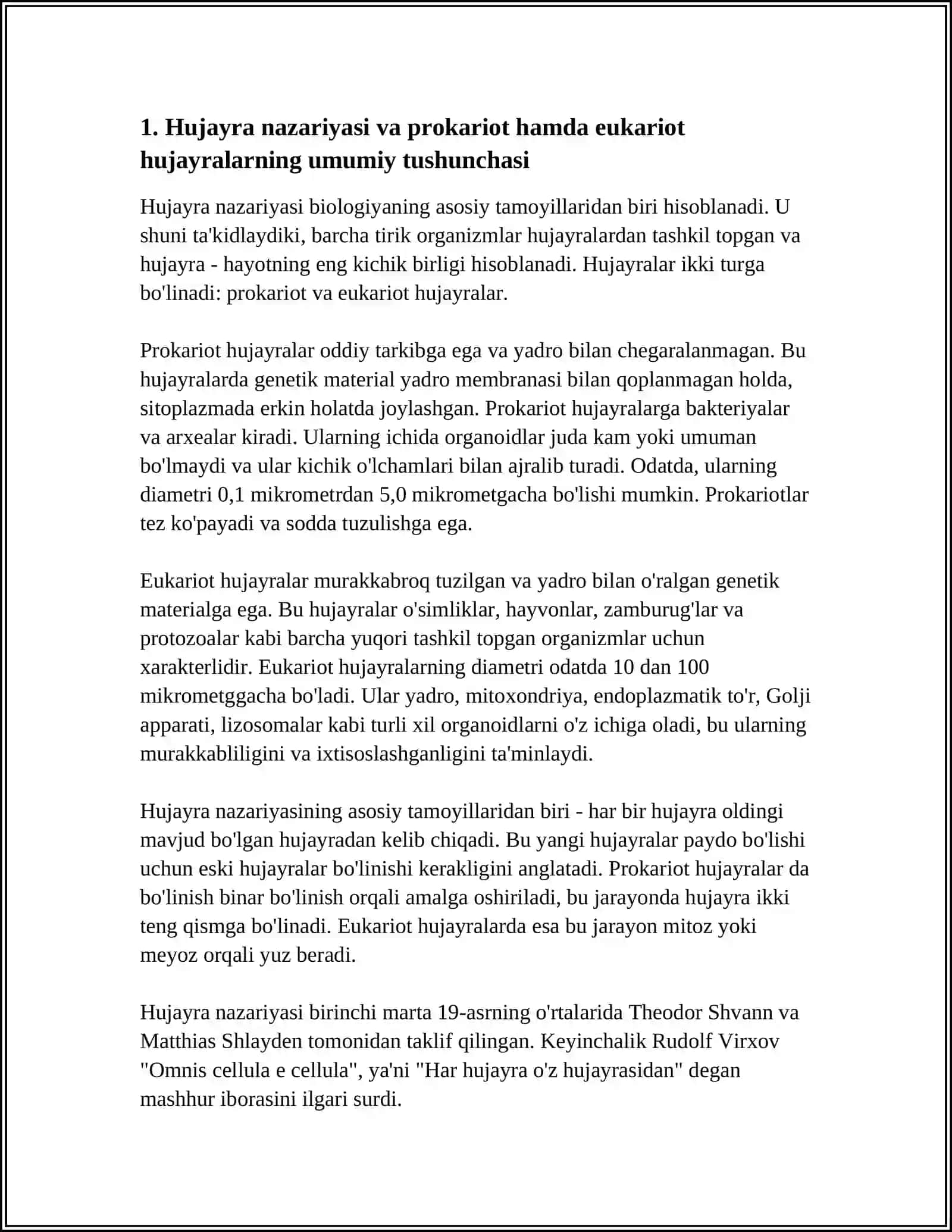 PROKARIOT VA EUKARIOT HUJAYRALARNING UMUMIY TUZILISHINI URGANISH 3