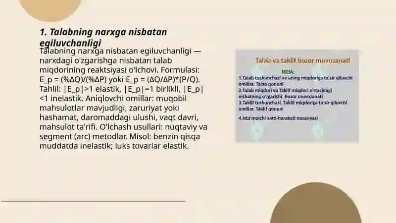 Talab va taklif egiluvchanligi 3
