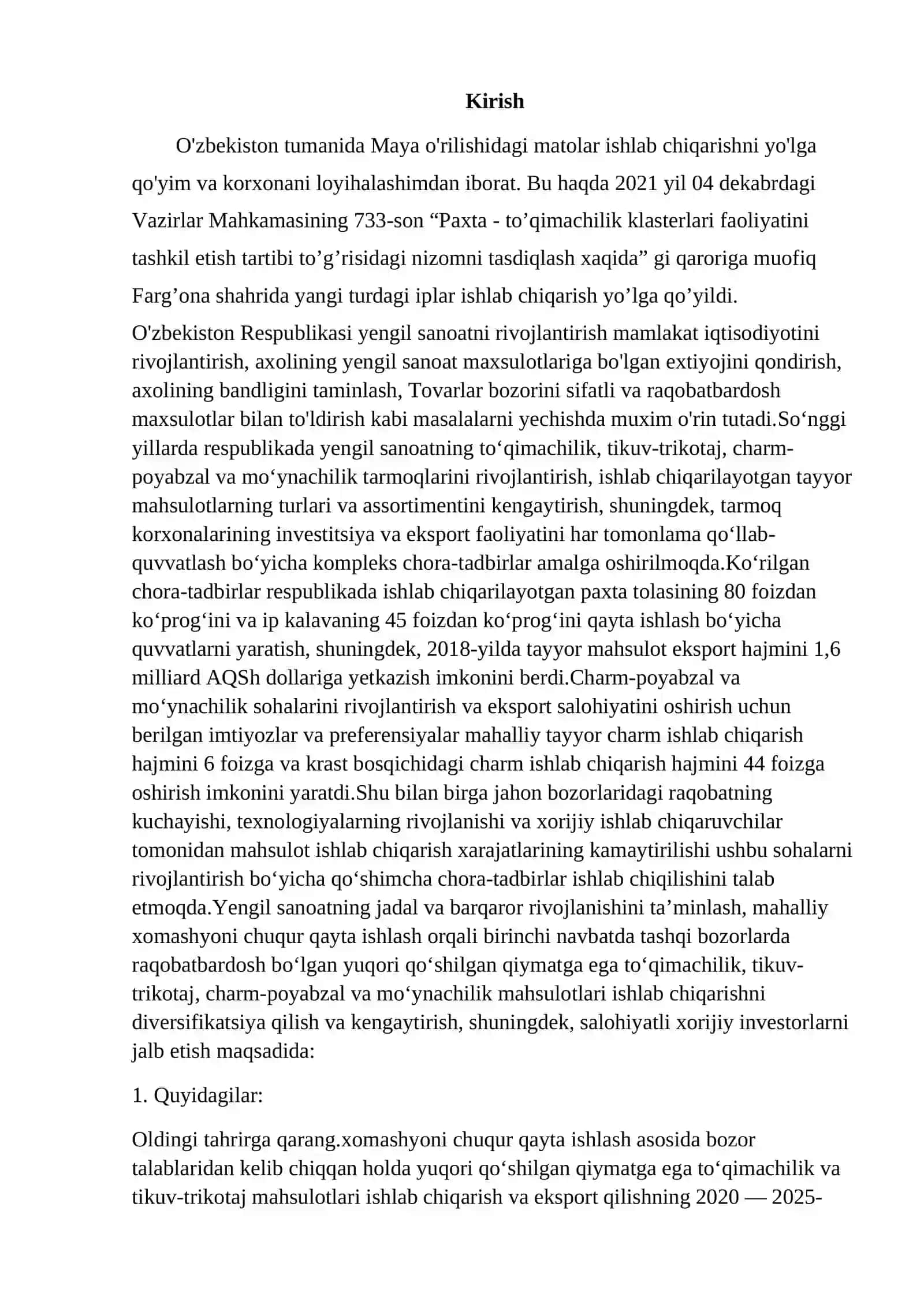 TEXNOLOGIK JARAYONLARNI LOYIHALASH FANI 3
