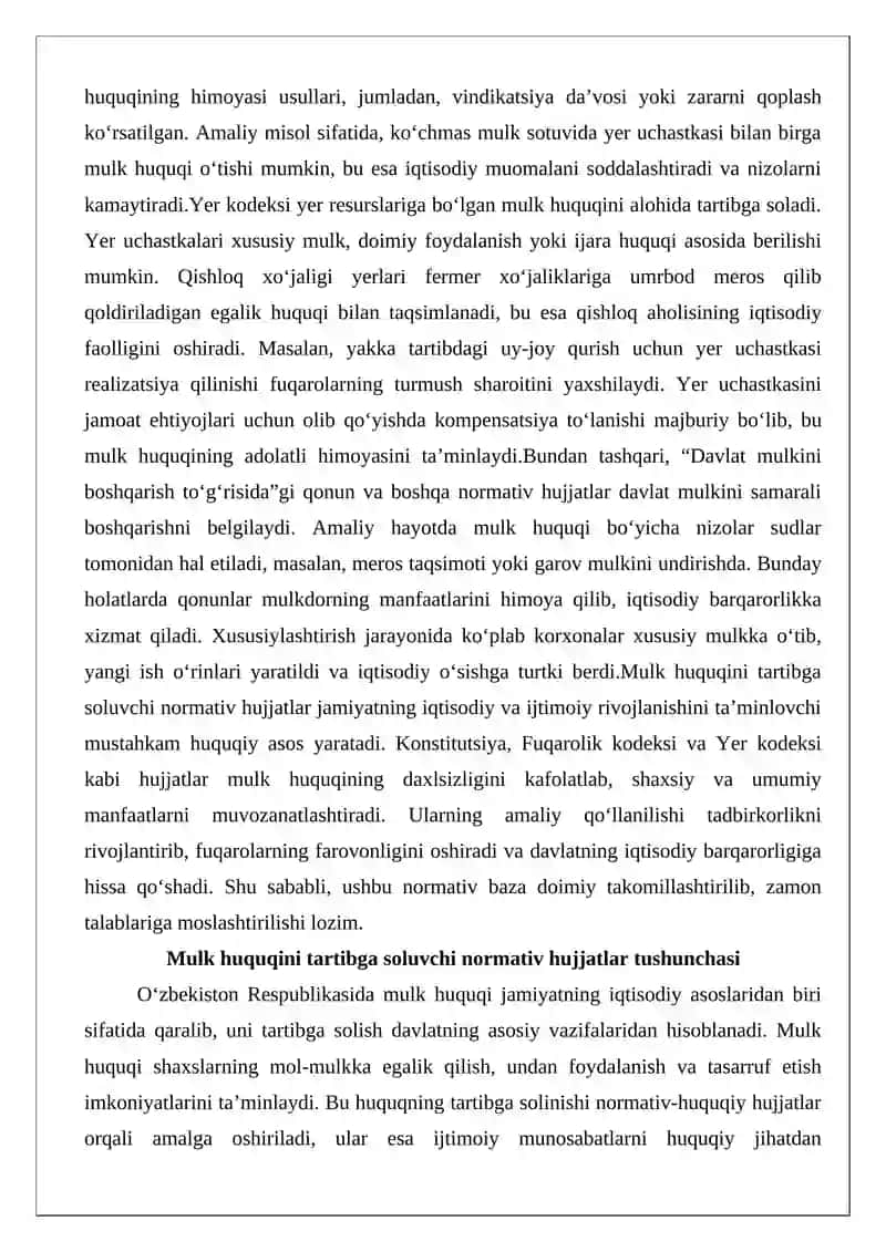Mulk huquqini tartibga soluvchi normativ hujjatlar 3