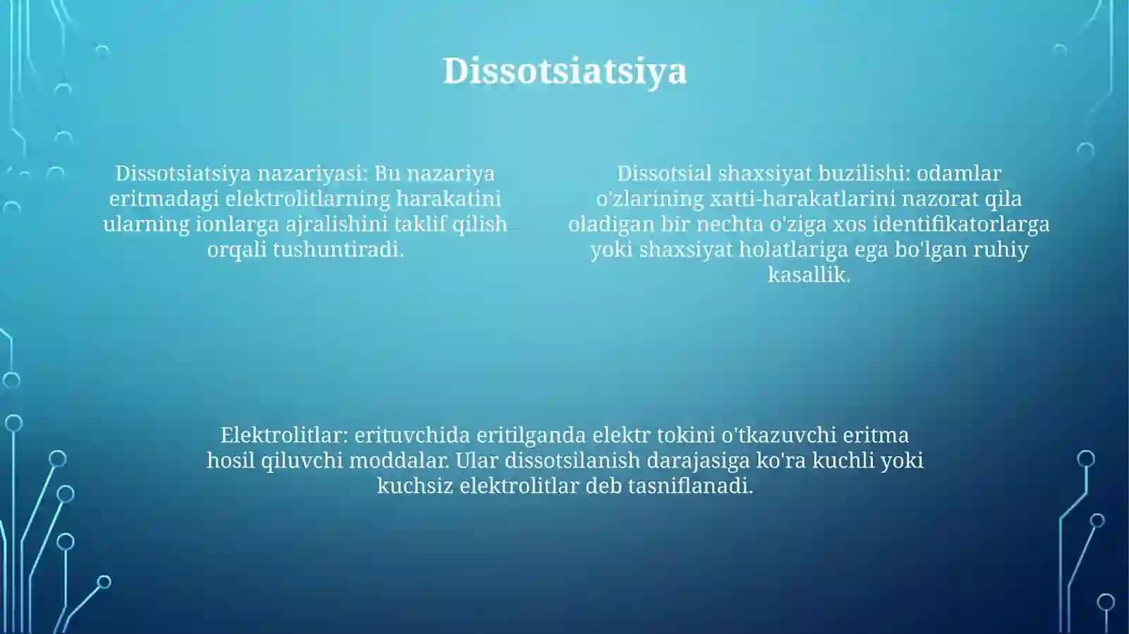 Didsotsiyalanish.Elektrolidlar.Kislata Asos Nazaryalari 3