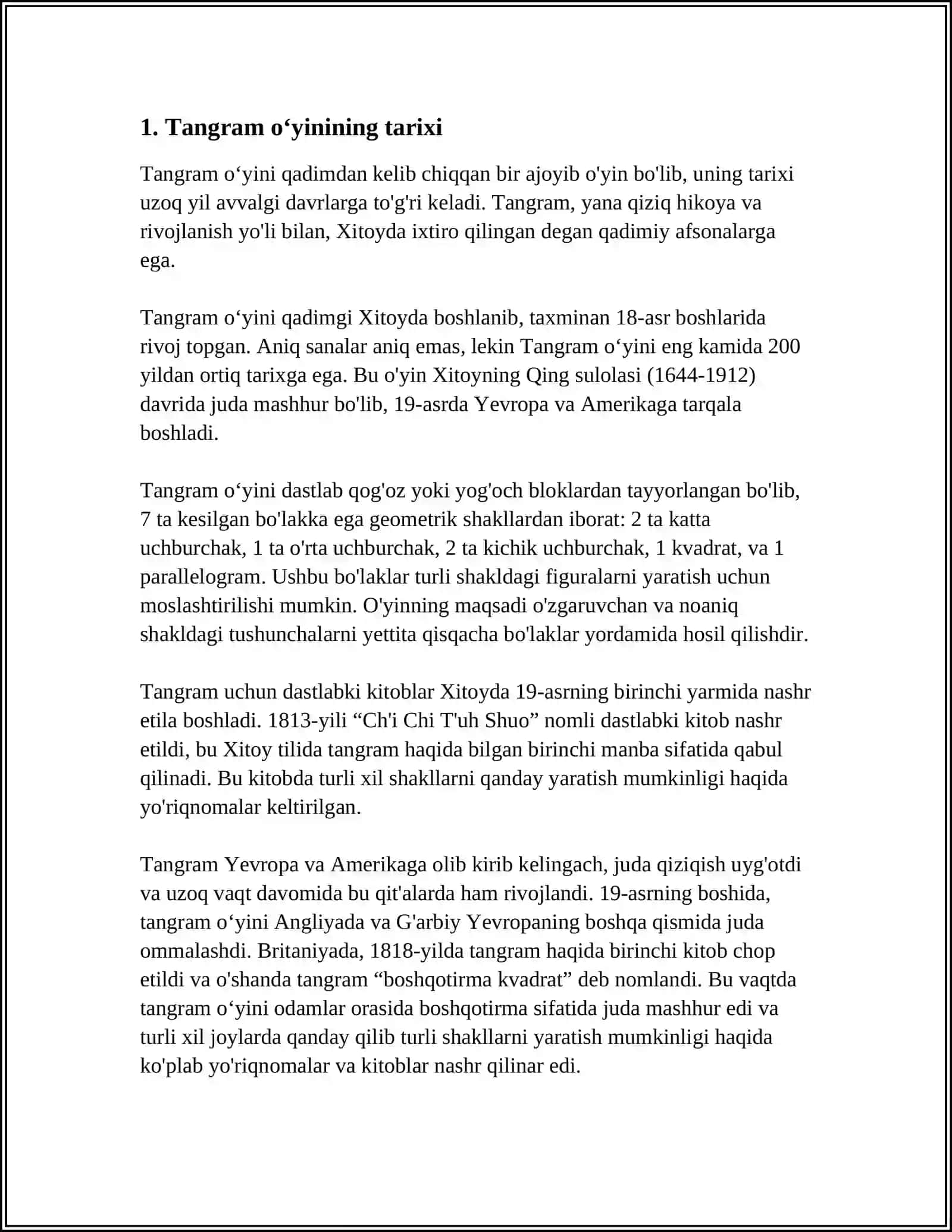 TANGRAM OʻYINI 3