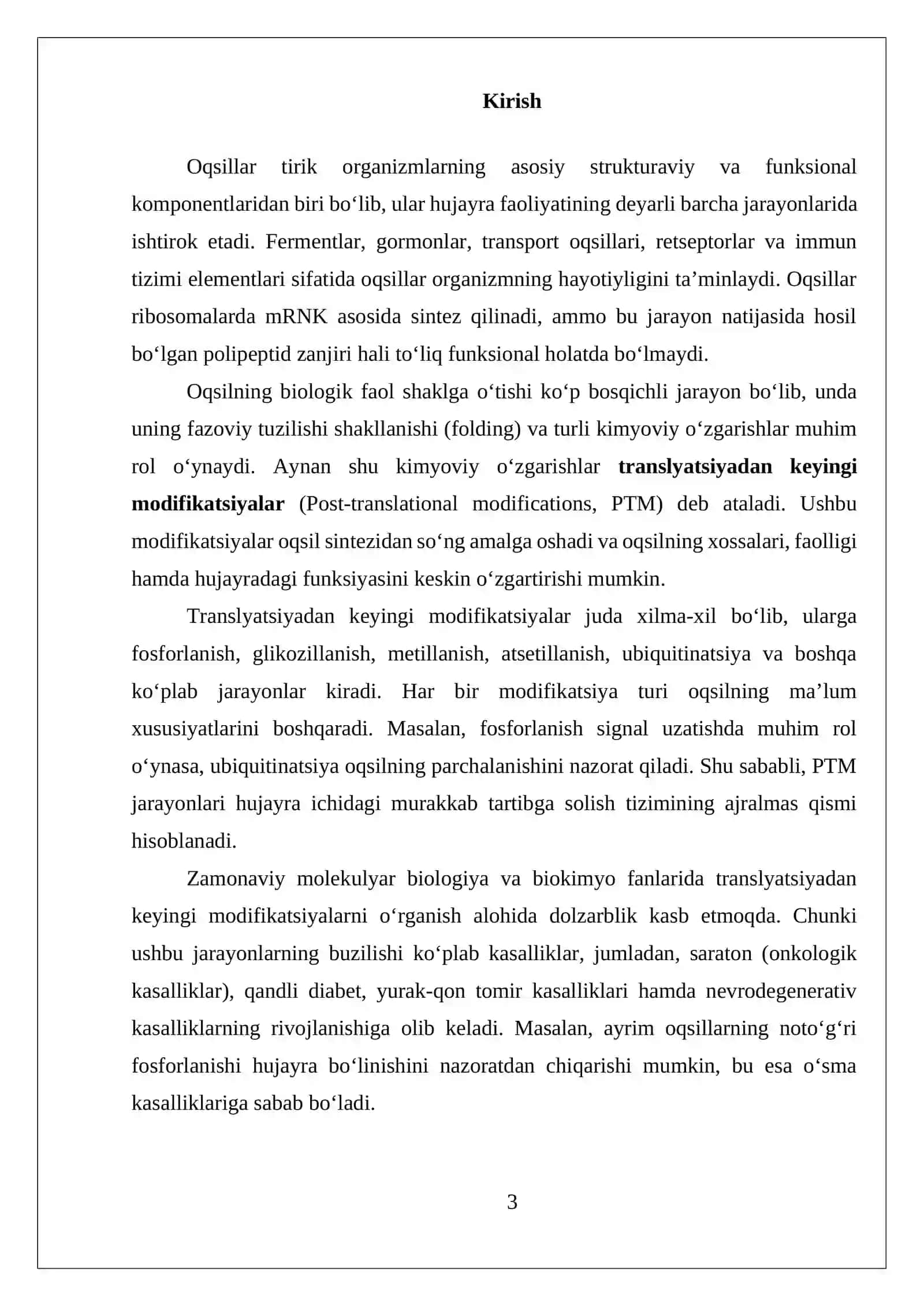 Turli xil oqsillarning translatsiyadan keyingi modifikatsiyalari 3