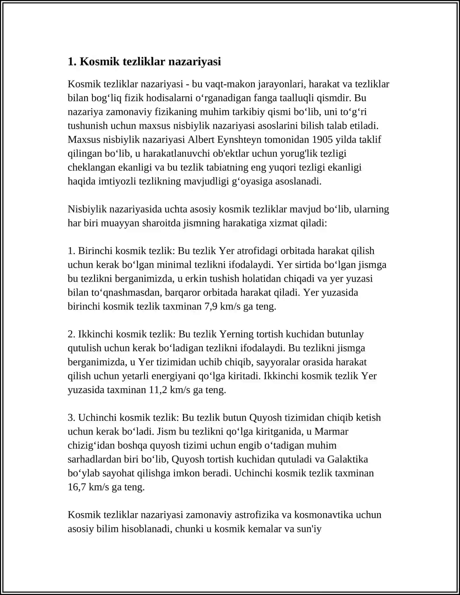 KOSMIK TEZLIKLAR VA SUN'IY YO'LDOSHLAR 3