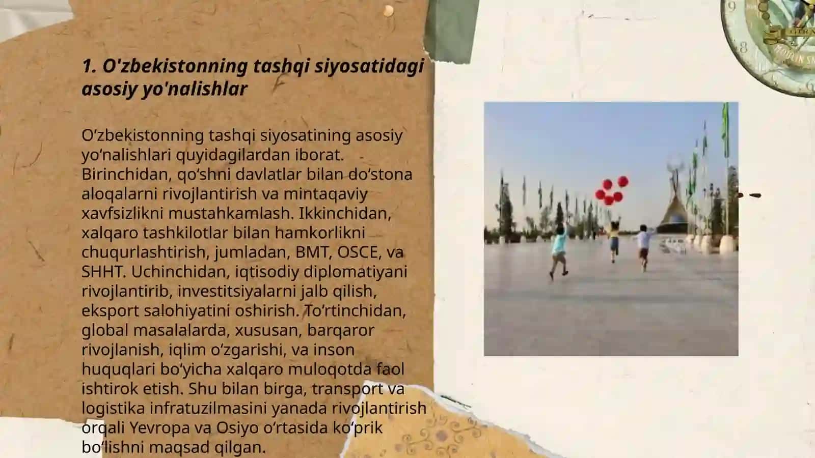 O'zbekistonning tashqi siyosatidagi asosiy yo'nalishlar 3