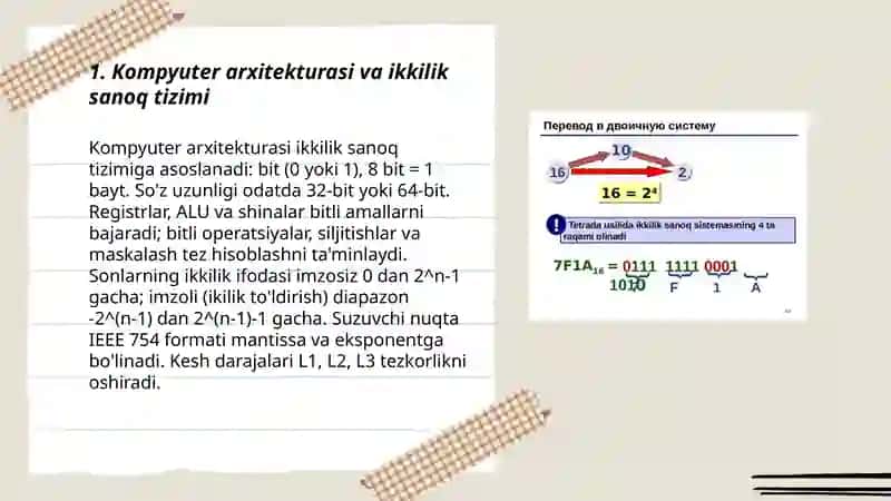 Ikkilik sanoq sistemasining tatbiqi 3
