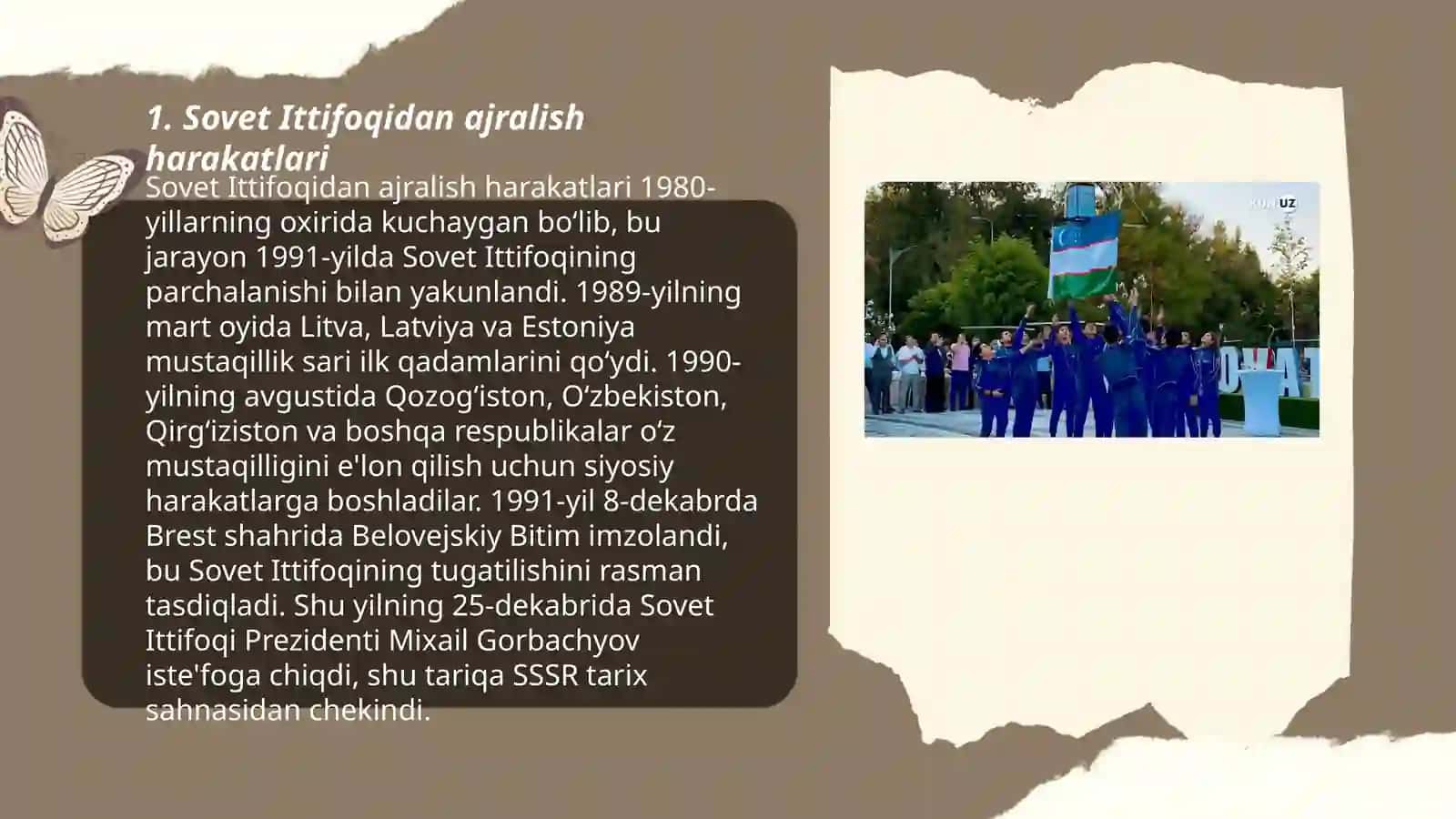 Mustaqillika erishish arafasida oʻzbekistondagi ijtimoiy -siyosiy jarayonlari 3
