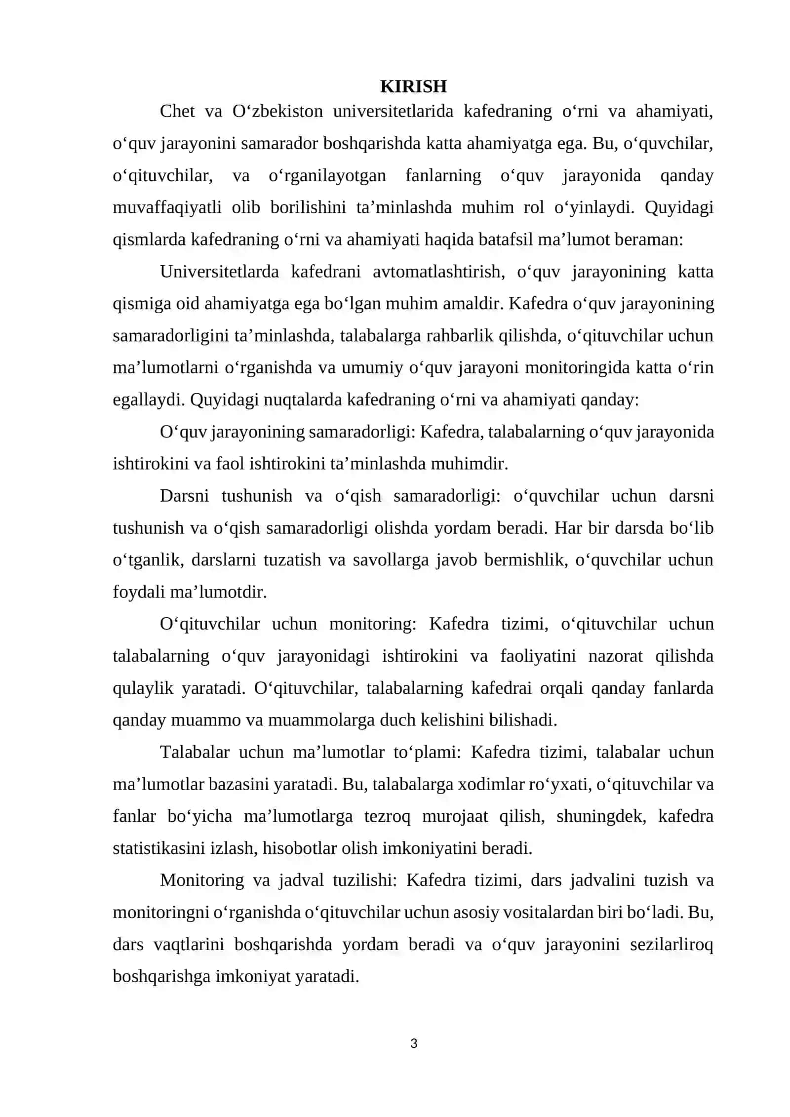 Kafedra tizimini avtomatlashtirish axborot tizimini yaratish 3