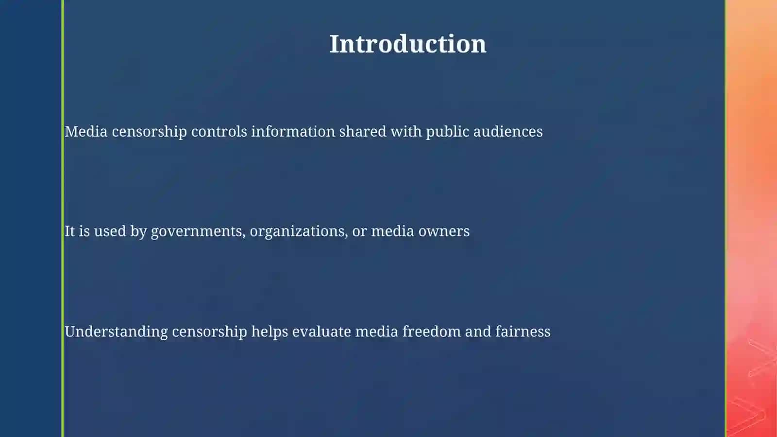 Mavzu: Mediadagi sensorli so'rov (Censorship in the Media) 3