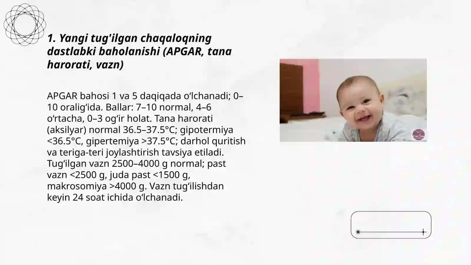 Yangi tuğilgan chaqaloqning birlamchi parvarishi va patronaji 3