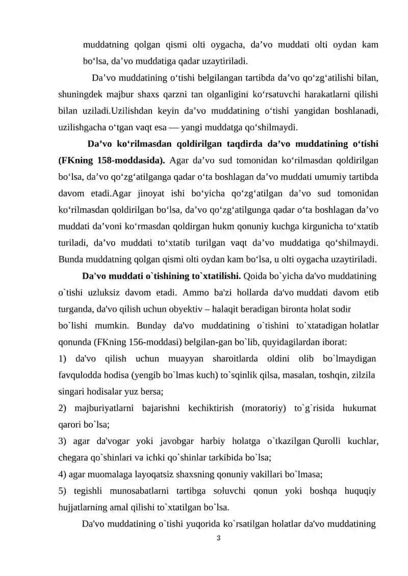Da’vo muddati o`tishni to‘xtatib turish 3