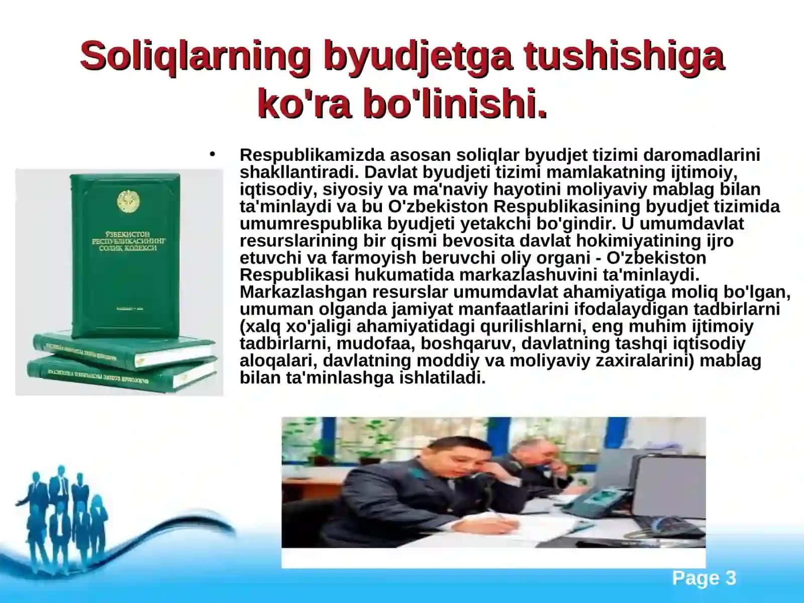 Soliqlarning byudjetga tushishi 3
