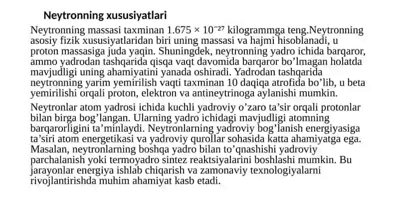 Neytronning muhitdan o'tishi 3
