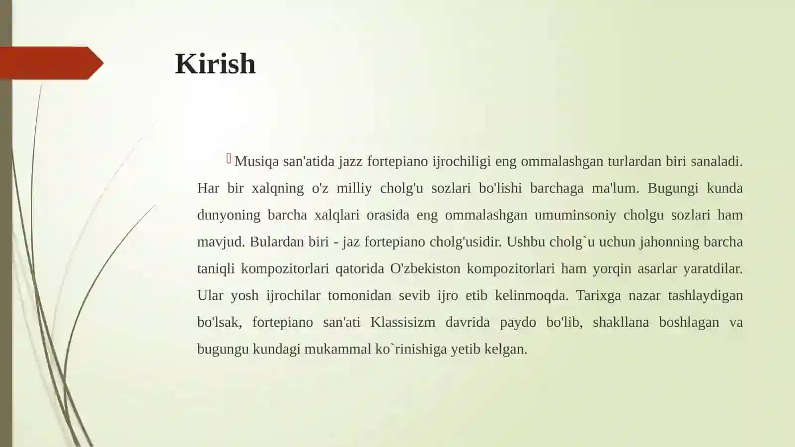 M.Shmits jazz asarlarini fortepiano cholg'usida o'rgatish 3