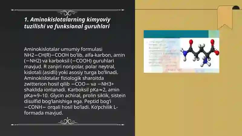 Aminokislotalar, nukleotidlar va ularning metabolizmi bilan bog'liq molekulalar 3
