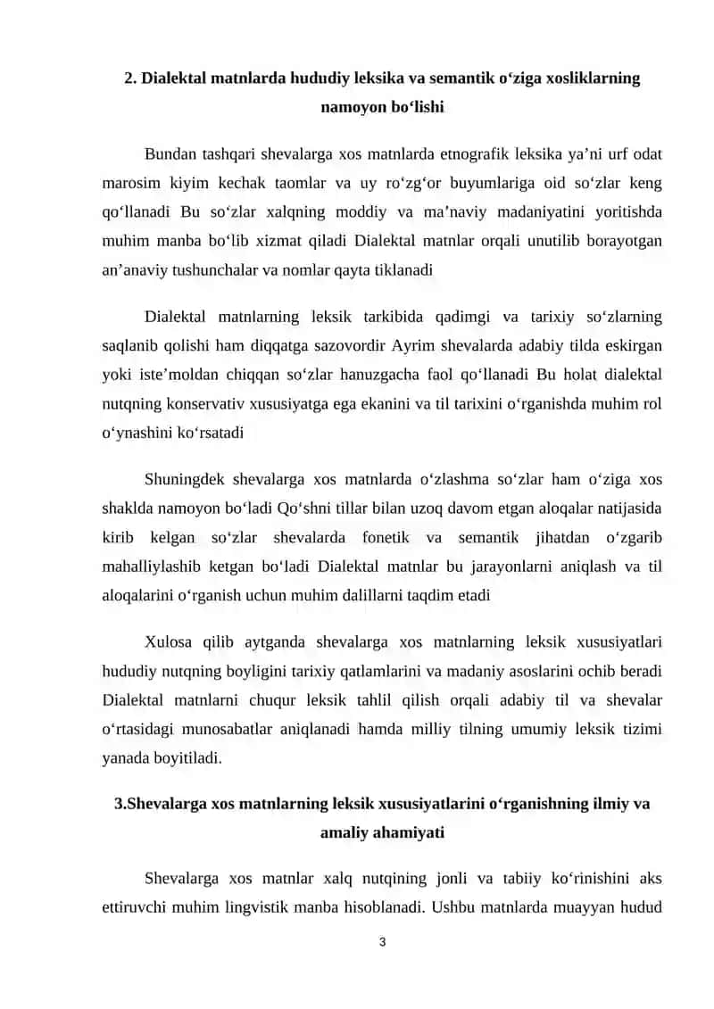 Shevalarga xos matnlarning leksik xususiyatlari 3