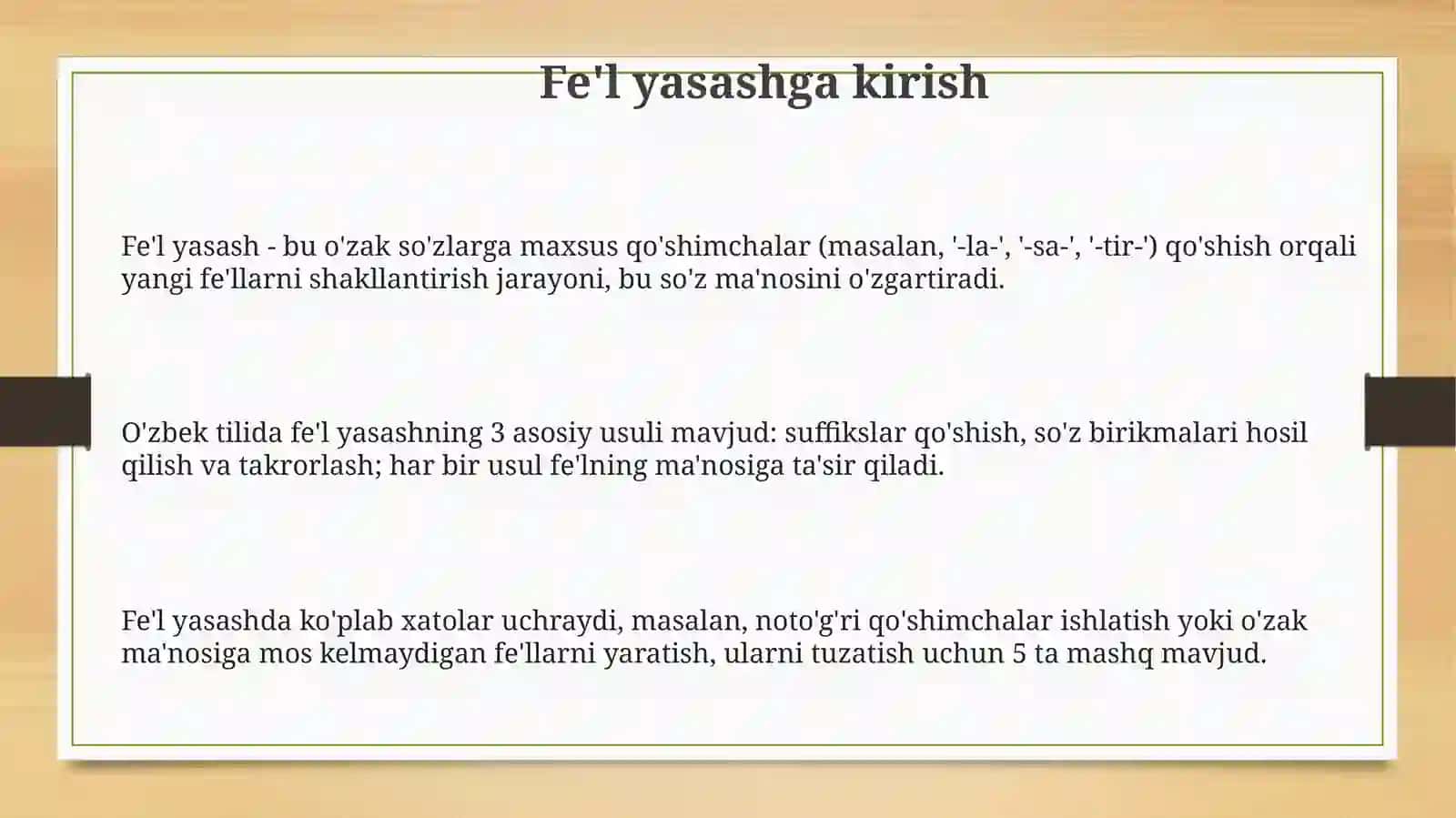 Fe'l yasashning 3 asosiy usuli 3
