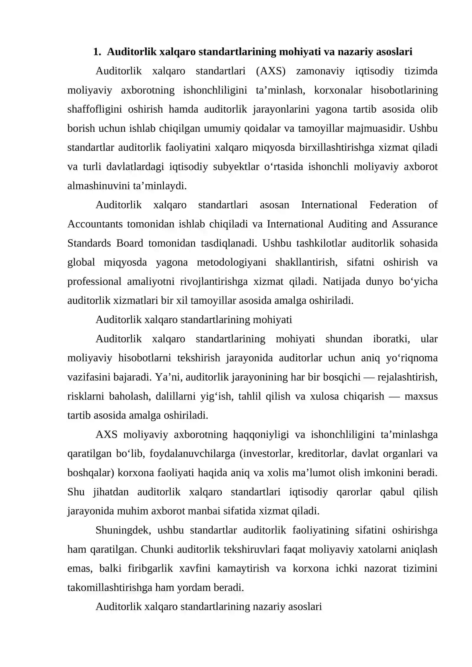 IQTISODIY MUNOSABATLAR TIZIMIDA AUDITNING XALQARO STANDARTLARI O'RNI VA AHAMIYATI 3