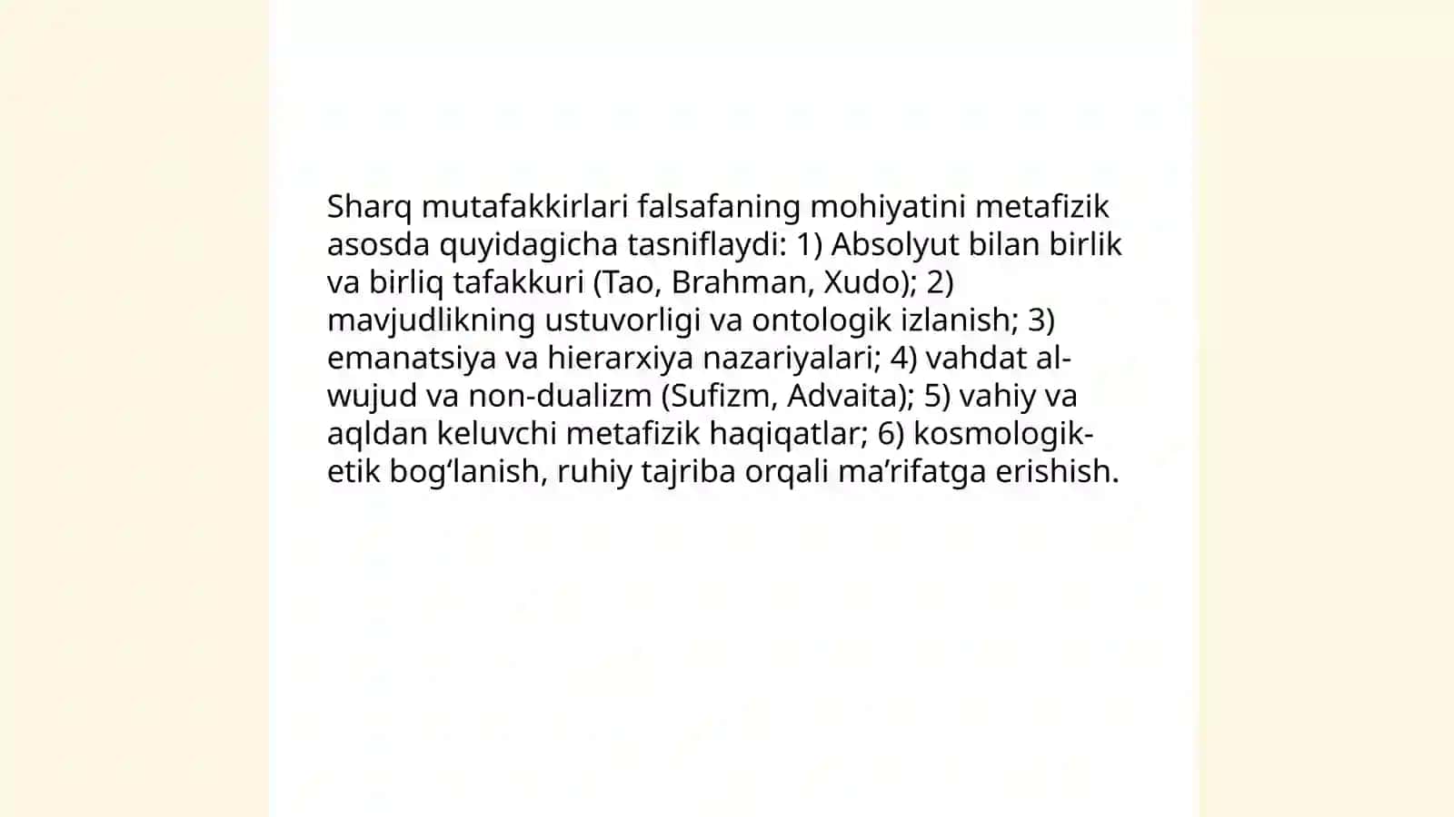 Falsafaning mohiyatiga oid sharq va g'arb mutafakkirlari tariflarini tasniflash 3