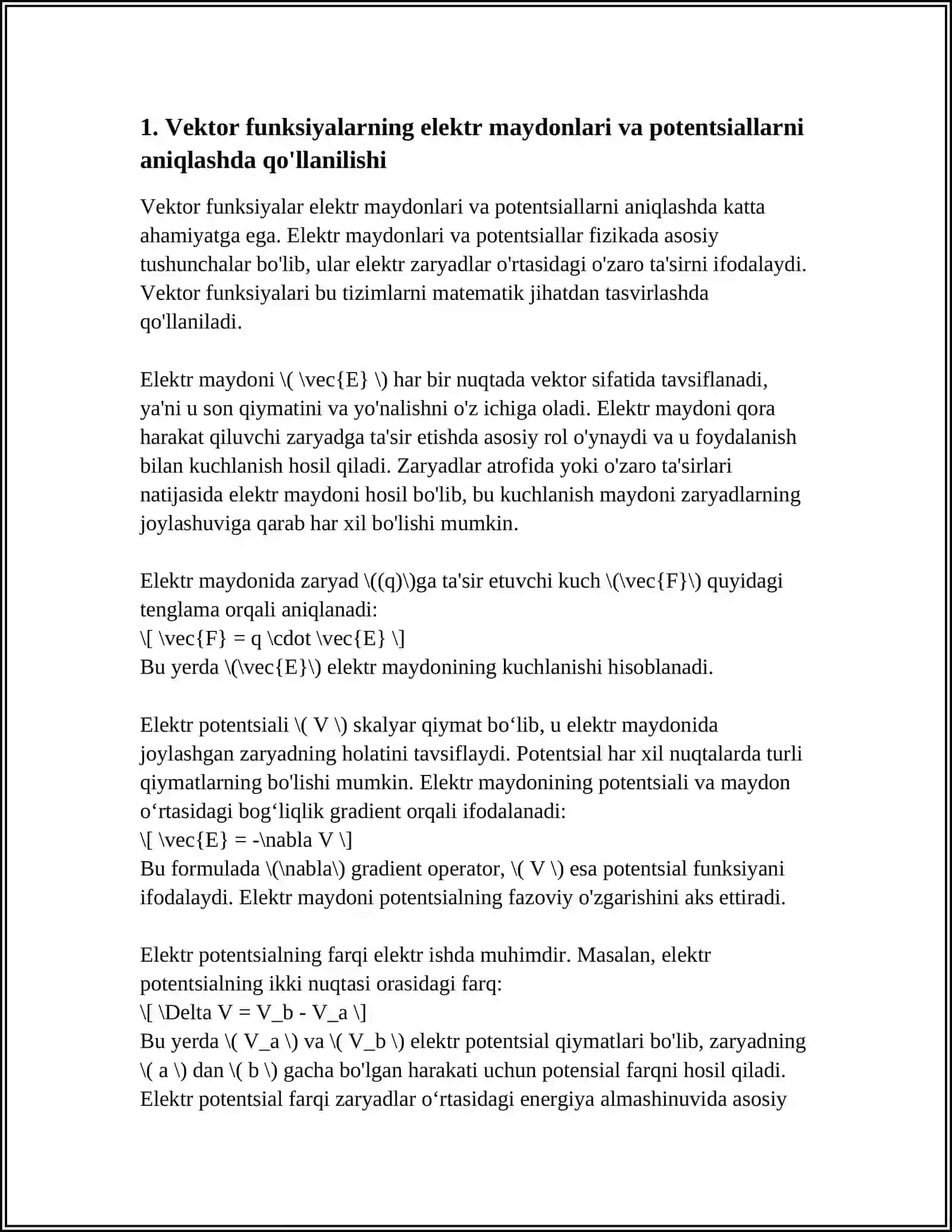 VEKTOR FUNKSIYALARNING ELEKTROTEXNIKA SOHASIDAGI TATBIQLARI 3