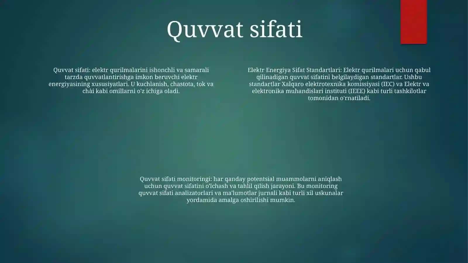 Elektr Energiya Sifat Standartlari 3