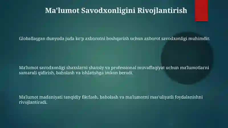 Globallashuv davrida axboriy madaniyat zarurati 3