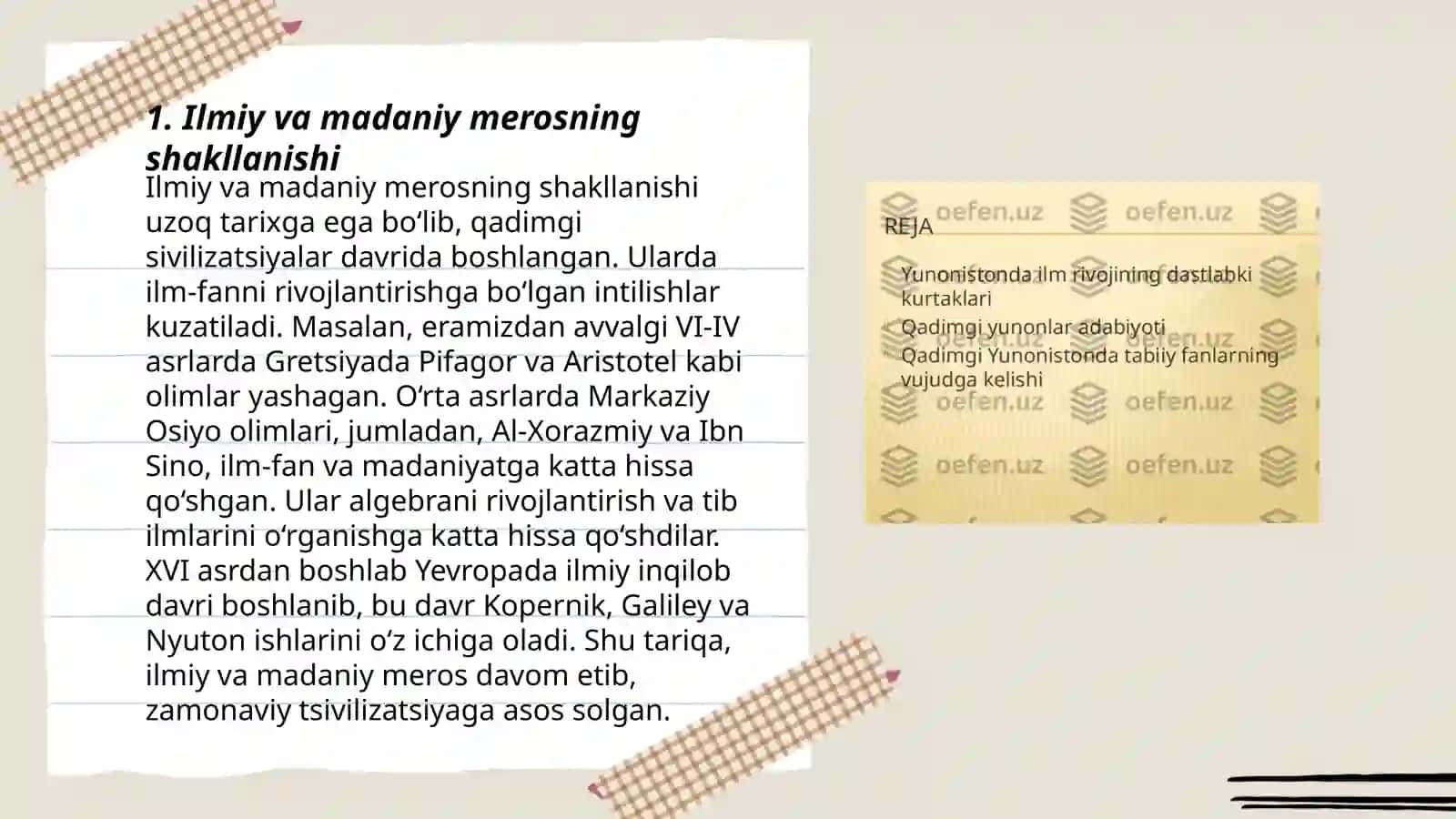 Ilmiy va madaniy merosning shakllanishi 3