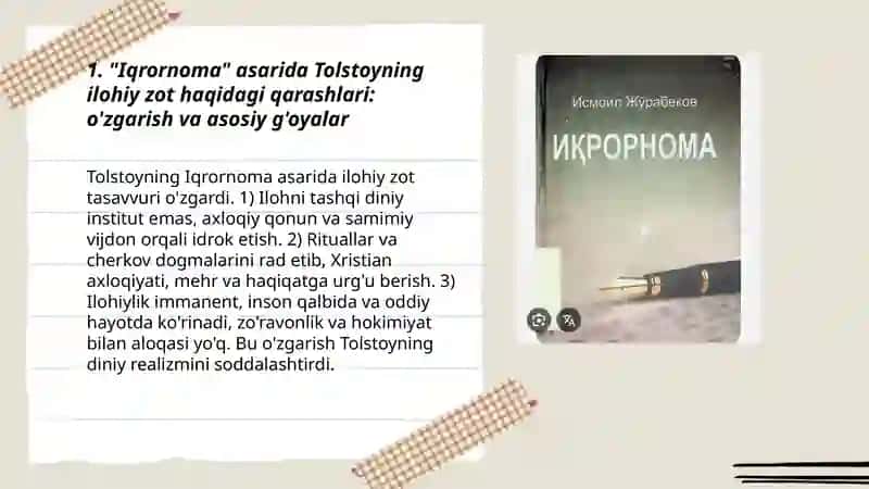 Iqrornoma diniy eʼtiqodlarni tahlil etish 3