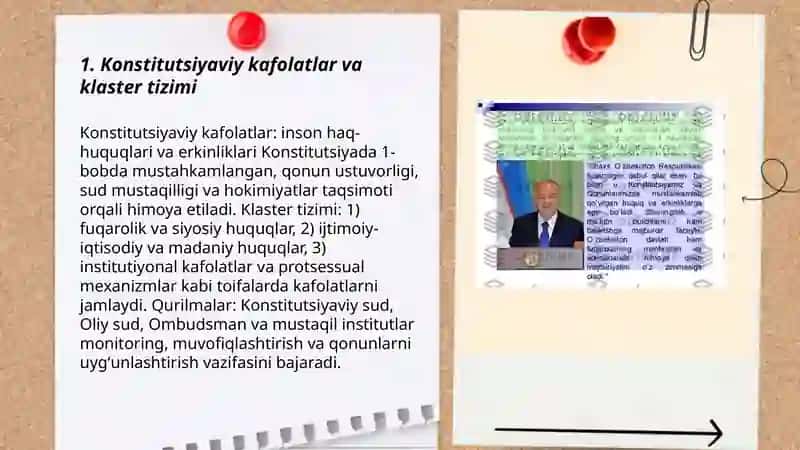 Konstitutsiyaviy kafolatlar va klaster tizimi 3
