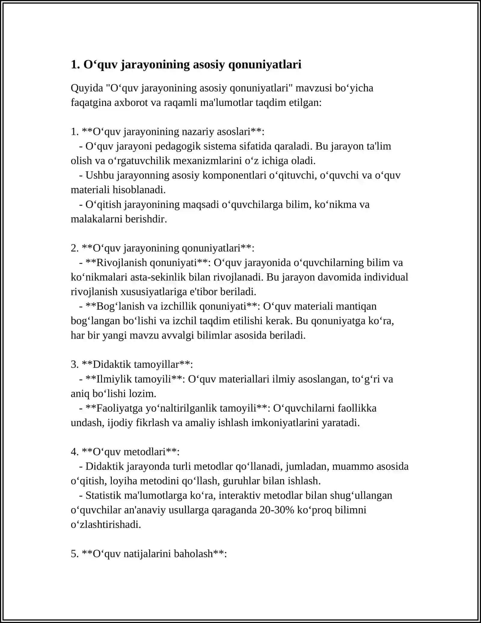 TA'LIM JARAYONINING QONUNIYATLARI VA TAMOYILLARI 3