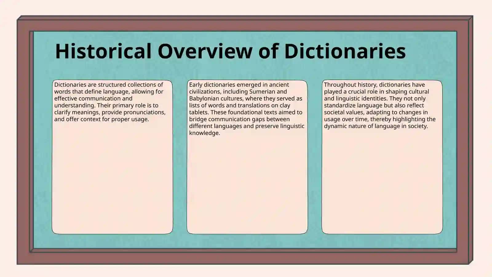 The theoretical foundations of dictionaries 3