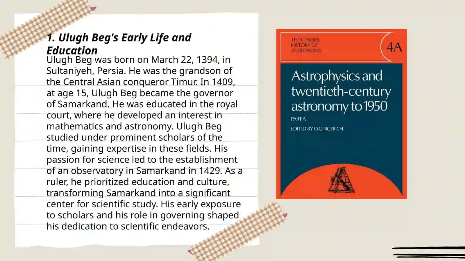 The Contributions of Ulugh Beg to Astronomy and Science 3