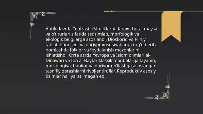 Yuksak oʻsimliklarning taksonomik tarixi 3