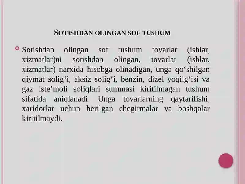 Xo‘jalikyurituvchi subyektlarningishlabchiqarish—xo‘jalik faoliyat natijasidaolinadigandaromadlarro‘yxati 3