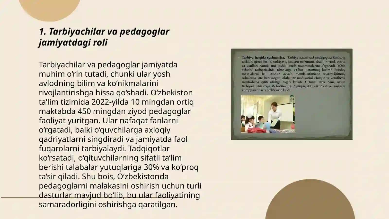 Tarbiyachi va pedagoglarning jamyatda tutgan o'rni 3