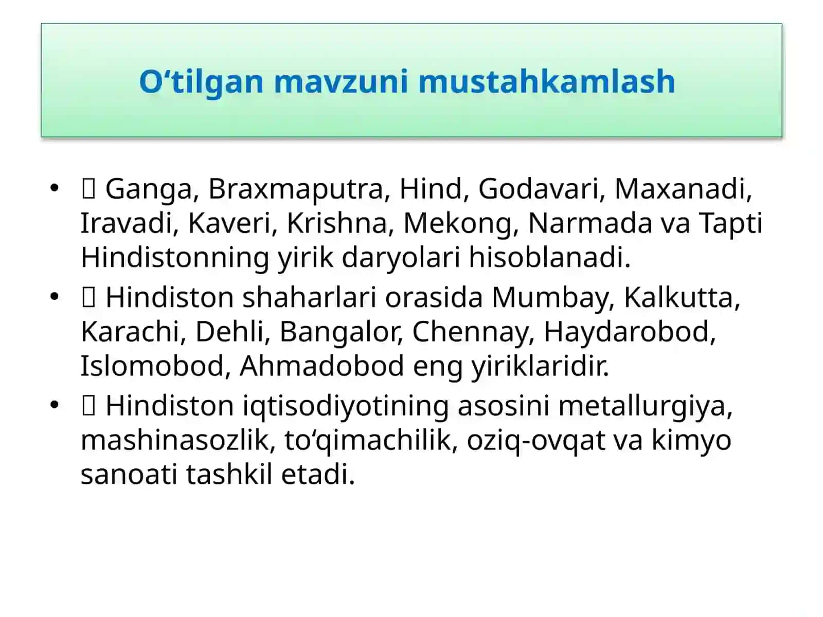 O‘tilgan mavzu: Topqirlar mashqi 3