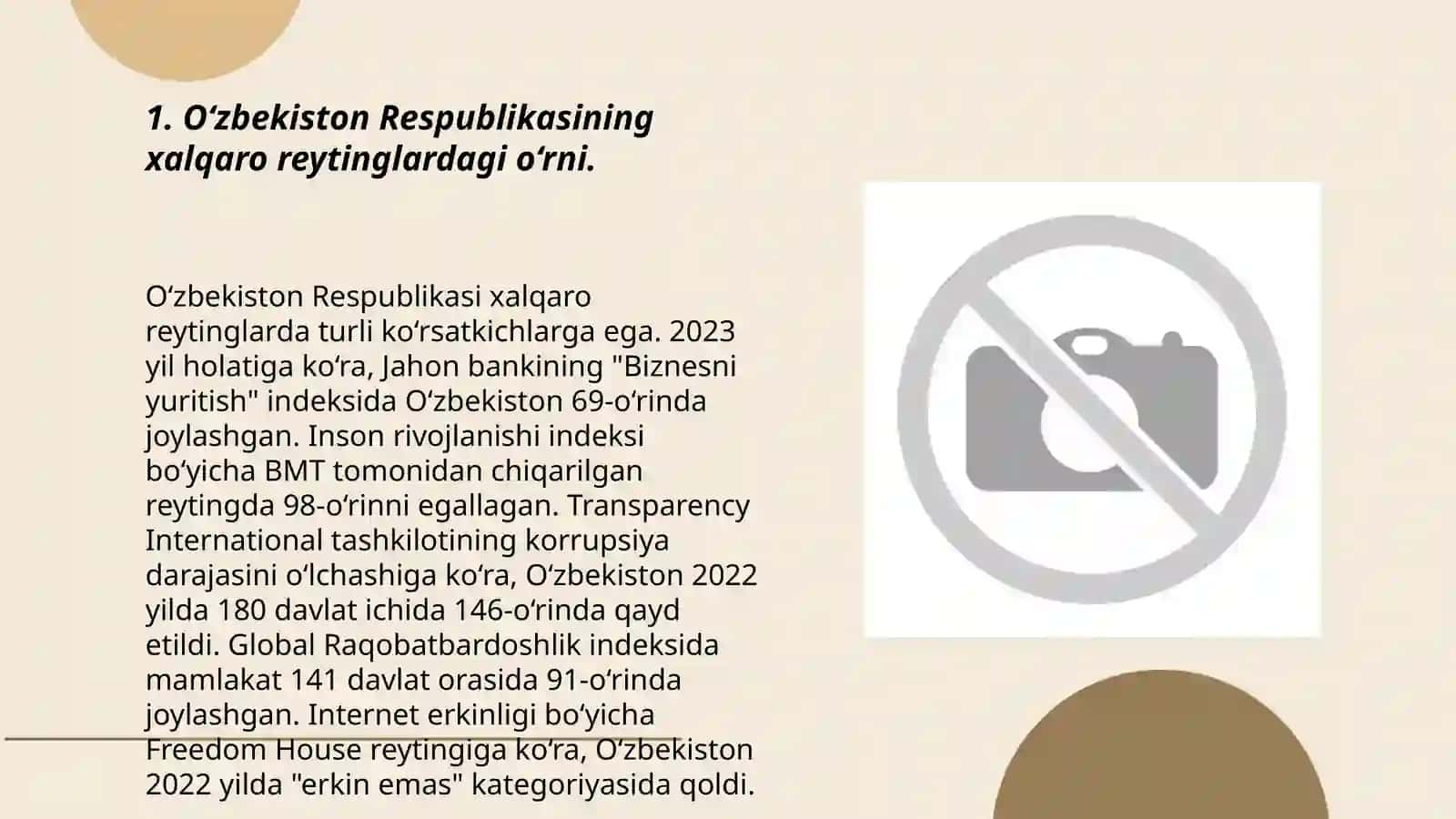 O‘zbekiston Respublikasining xalqaro reyting va indekslardagi o‘rni va nufuzini ortib borishi 3